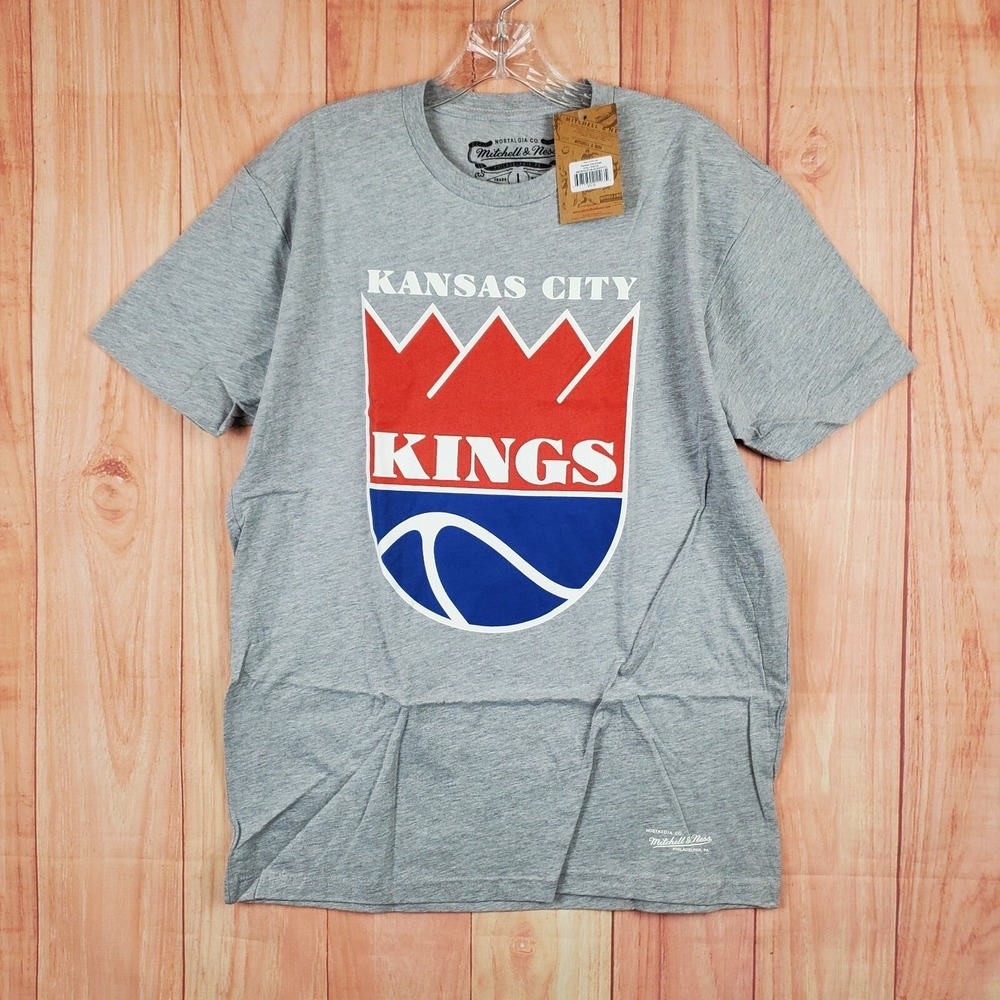 Mitchell & Ness Men T-Shirt Sz Large Gray Kansas City Crew Short Sleeve Pullover